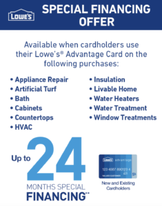 Lowes special financing offer